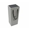China supplies magnetic closure cardboard clamshell packaging box for glass wine bottle with nylon rope handle