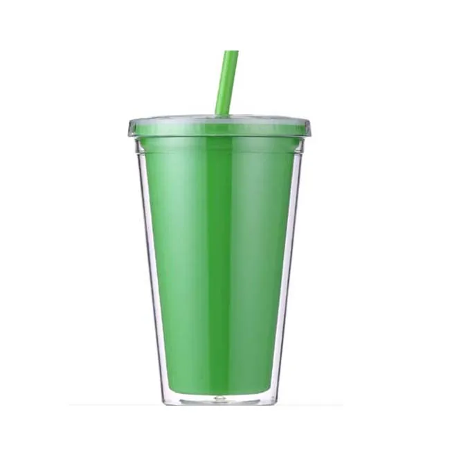 
Brand new plastic 16oz tumbler double wall acrylic cup with lid 