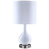 New white ceramic big size table lamp UL With usb power outlet for hotel bed