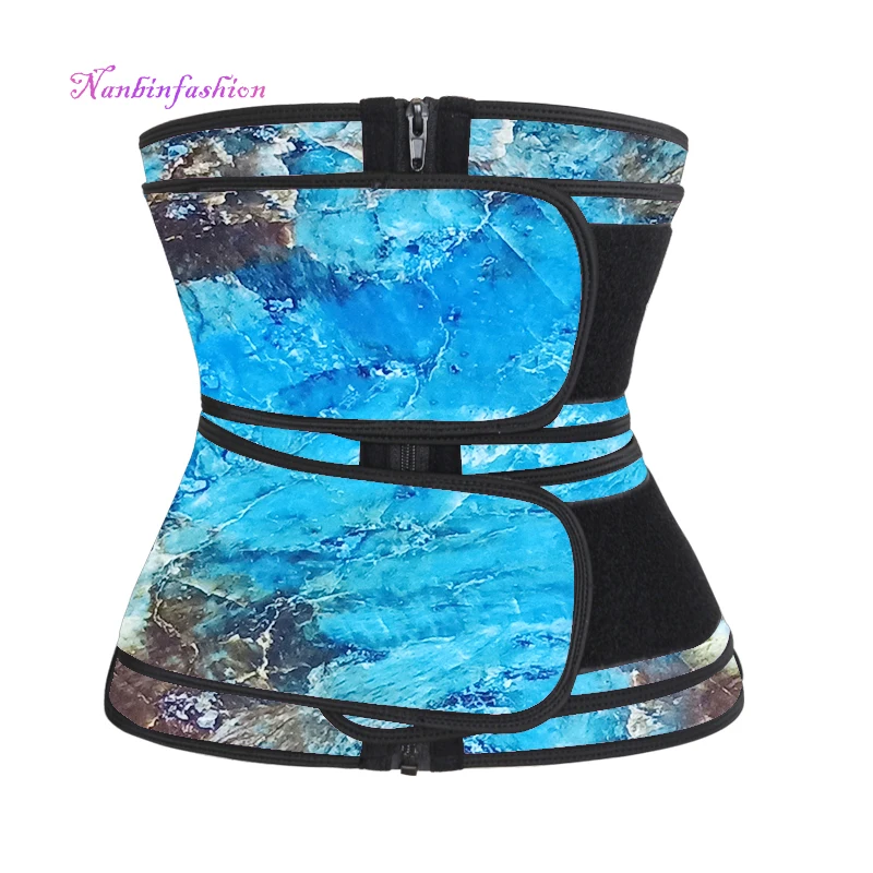 

Marbling 100% Latex double belt Waist Trainer Corset for Women, As shown