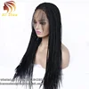 Ali Show Hot Sell Synthetic Hair Braiding Wigs With Baby Hair Lace Front Wigs Natural Color Box Braided Wigs For Black Women