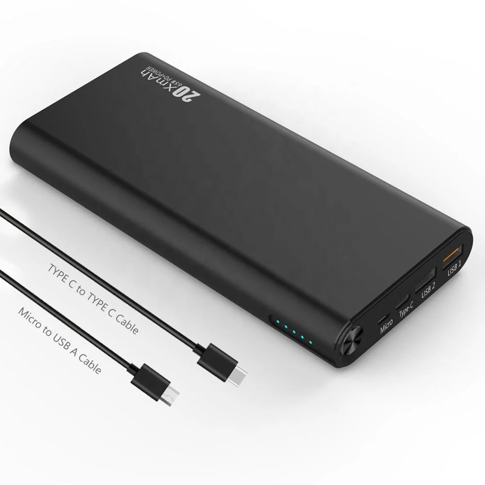 

PD power bank 20800mAh fast charging up to 100W compatible with macbook and laptop PD2.0 and QC3.0, Black;gray;gold
