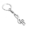 free shipping Silver Plated Musical Note Key chain For Car Metal Music Symbol Key Ring Keychain For Men Women Trinket