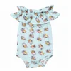 Wholesale Cotton Baby Floral Romper Hand Smocked Baby Clothing Lace Printing Patterns Clothing