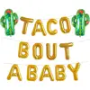 Taco Bout - Baby foil balloons Bathing party green mexican theme indoor and outdoor decoration