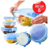 Silicone Stretch Lids Durable Stretch and Seal Lids for Keeping Food Fresh, BPA free Stretchy Wrap Cover for Container, Fridge,