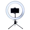 LED Ring Light with Tripod Stand for YouTube Video and Makeup, Mini LED Camera Light with Cell Phone Holder Desktop LED Lamp