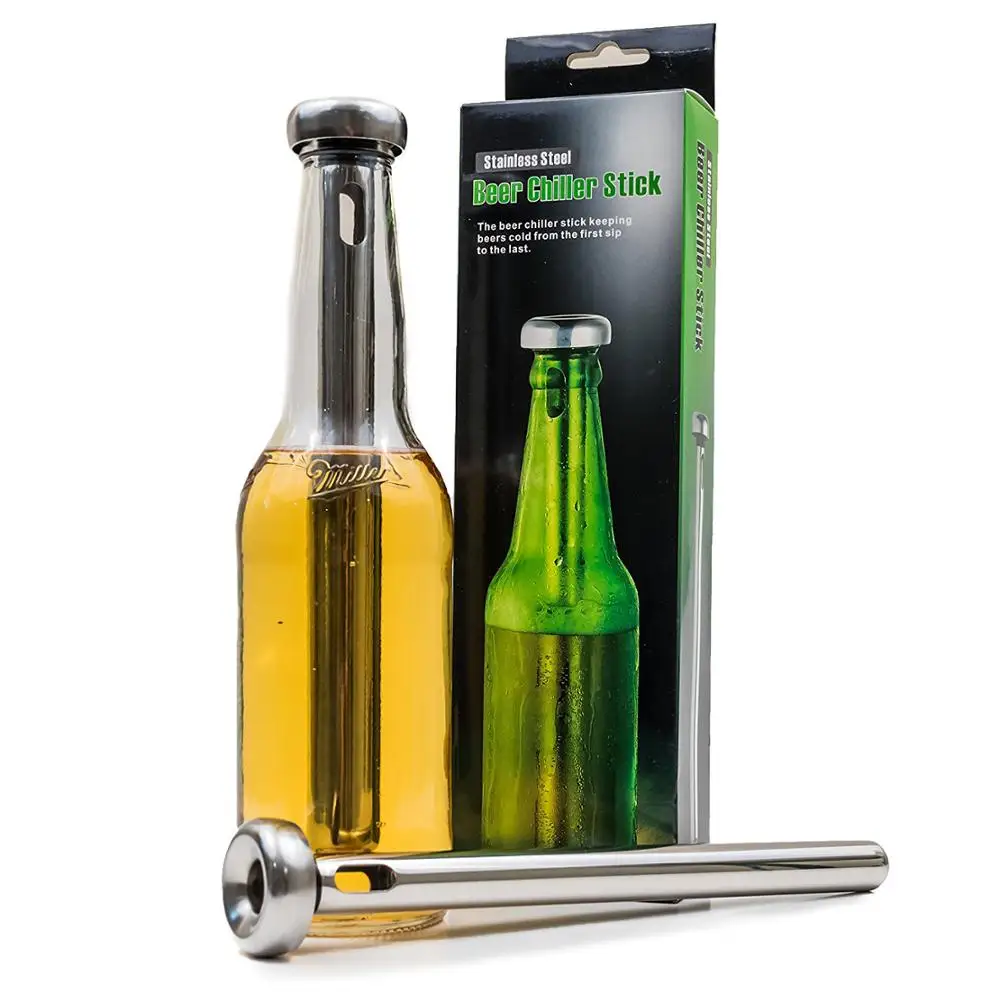 

Best summer gadget gift for men 2019 amazon hot selling stainless steel beer chiller stick beverage chiller chilling stick, Silver