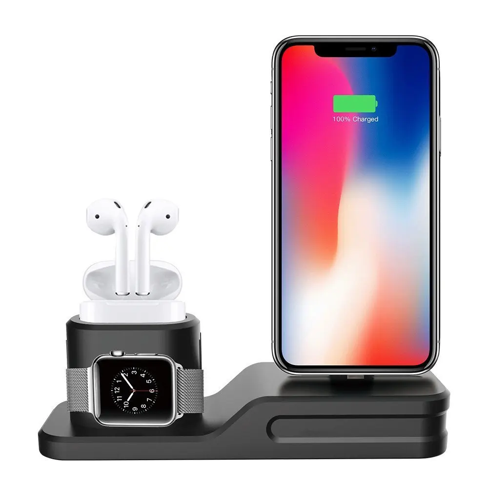 Fancytech 3 in 1 Charging Dock Charger Holder Mount Stand Dock Station for Phone Watch and Earbuds