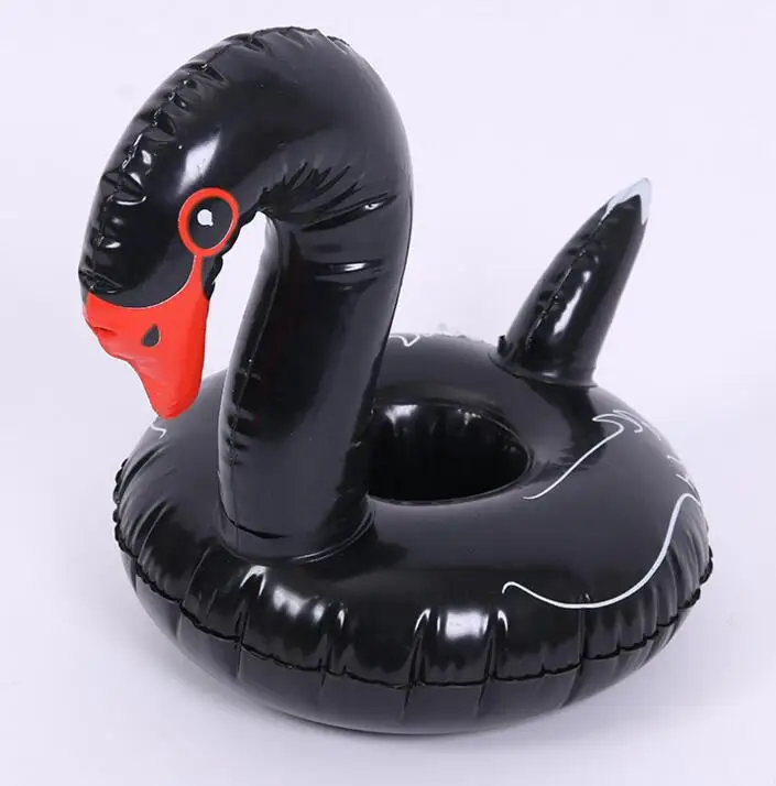 

Hot Selling Black Swan Inflatable Cup Holder PVC Drink Pool Floating Cup In Promotion, Red,black and white