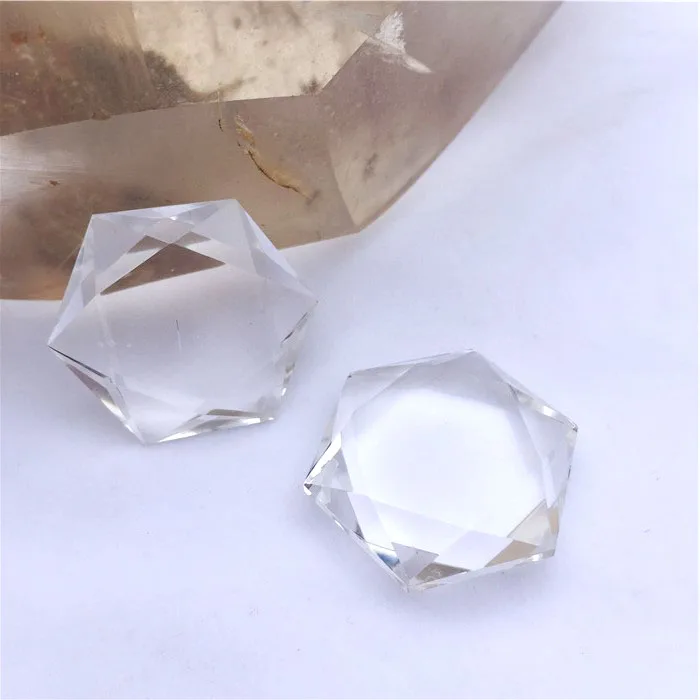 

Bulk natural polyhedron hexagram chakra clear quartz crystal pendant for present