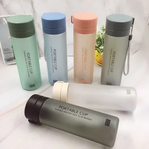 Image of Large size portable sport frosted plastic 800ml drinking water bottle with tea strainer