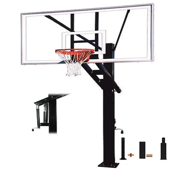 
inground steel adjustable basketball hoop Full Size Adjustable Inground Outdoor basketball stand with Padding (Actual Pictures) 