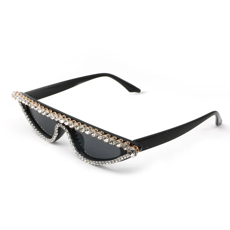

Ins Popular Crystal Luxury Diamond Metal Cat Eye Women Sunglasses 2019