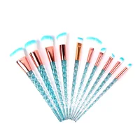 

10pcs Unicorn Spiral Brushes Set Pink Blue Facial Foundation Contour Eye Shadow Eyeliner Lip Cosmetic Makeup Brushes