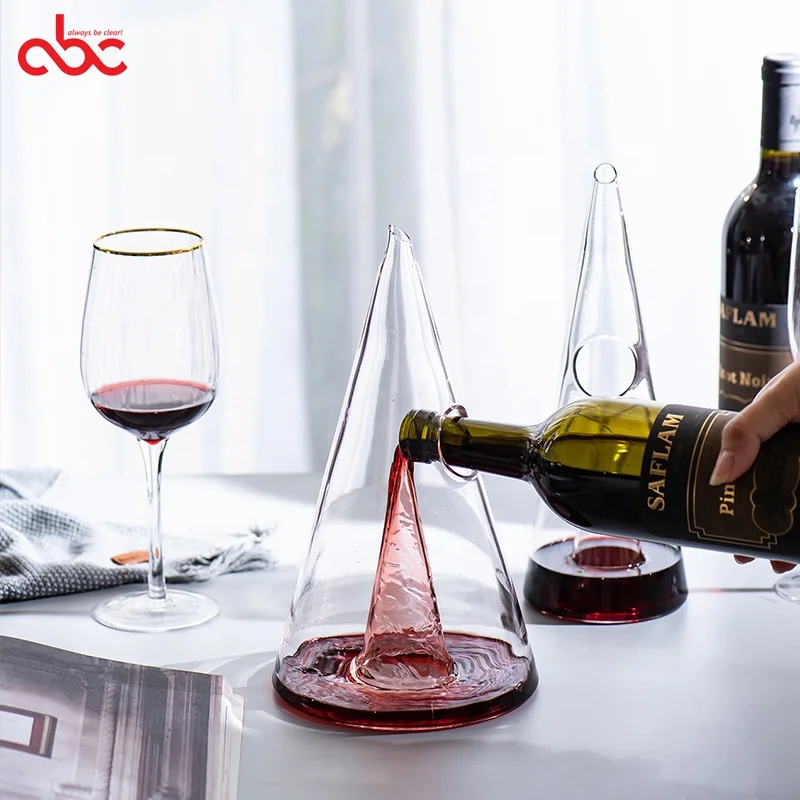 

750ml 350ml Hand Blown Creative Antique Borosilicate Glass Wine Decanter Aerator Pourer, Clear transparent