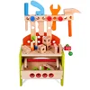 Easy Assembly Kids Pretend Play Educational Wooden Workbench Boy Tool Toy Set