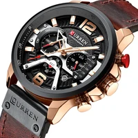 

Top Brand CURREN 2019 New Luxury Sports Watch Men Fashion Leather Calendar Watches for Men Black Male Clock Wristwatch Mens