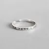 small MOQ OEM engraved letters 925 sterling silver ring custom