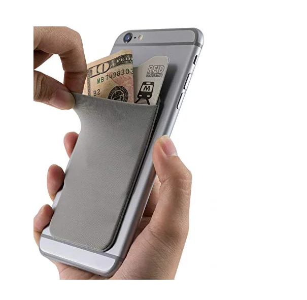 

Adhesive Cell Phone Wallet Card Holder High Quality phone pocket, Grey