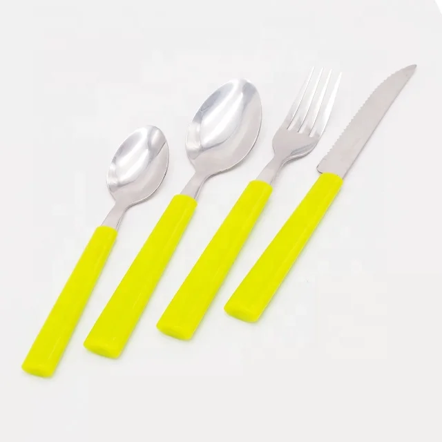

Brand Names Plastic Handle Reusable Stainless Steel Cutlery Wedding