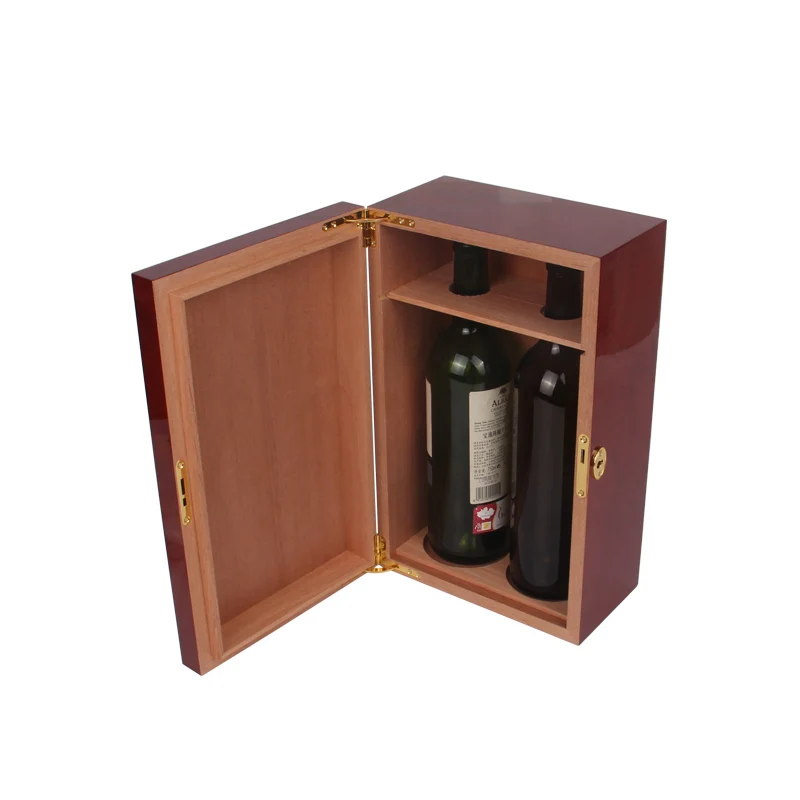 
China Factory Wine Case Vintage Design MDF Gift Box With Metal Lock 