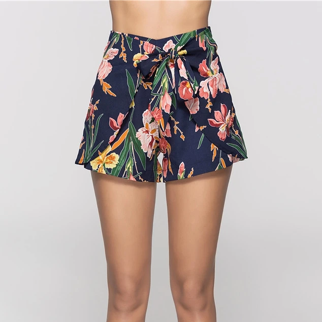 

High quality women printed casual womens summer shorts, Customized color