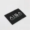 High Grade Custom Private Brands Patches Black Base White Text Woven Labels For Clothing