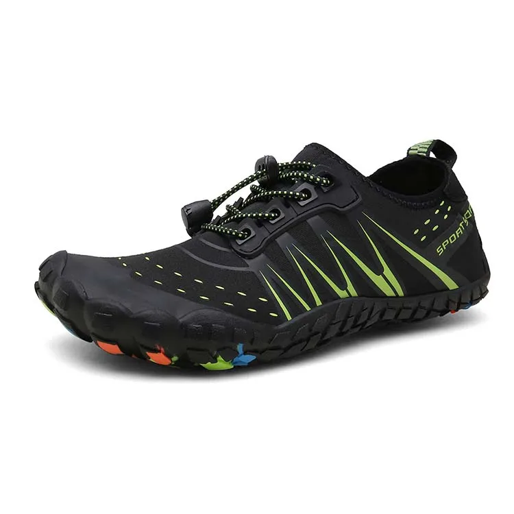 

High quality comfortable non slip trail sport shoes men outdoor travel hiking wading shoes, Green black;white black