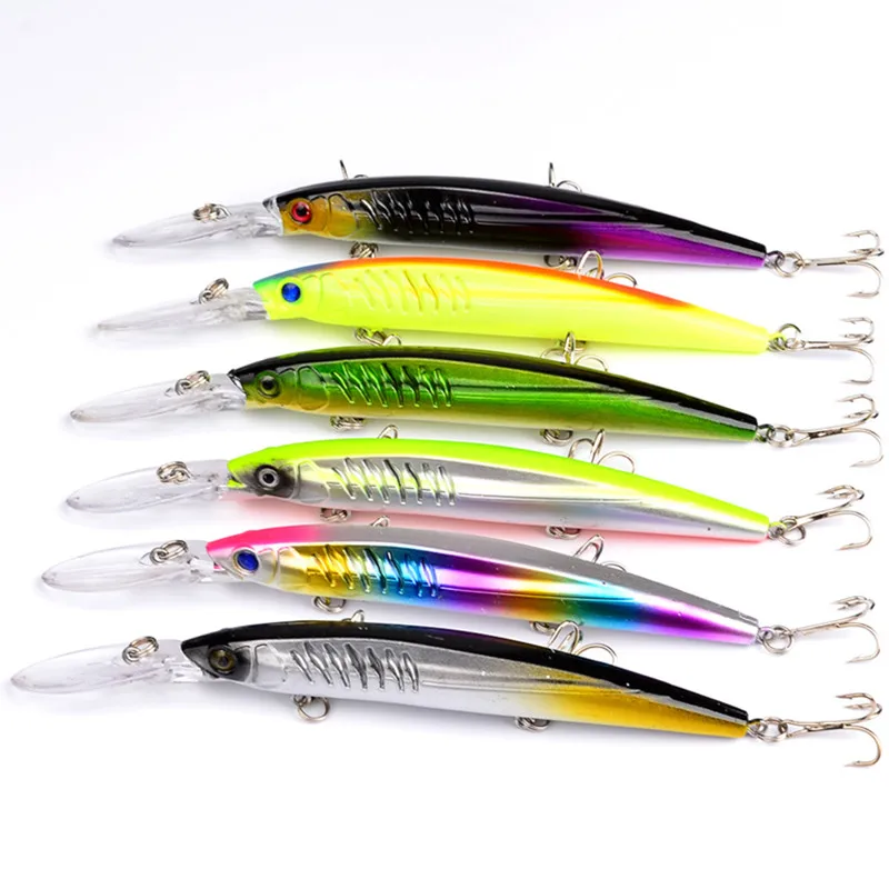 

Wholesale Hard Minnow Fishing Lures Bait Life-Like Swimbait Bass Crankbait for Pikes/Trout/Walleye/Redfish with Treble Hook, 6 colors