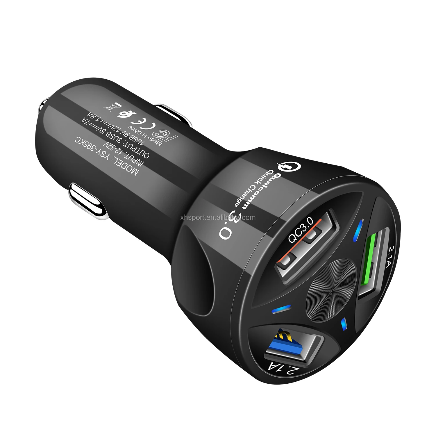 

output 7A mobile quick charge 3.0 fast qc3.0 car charger, White,black