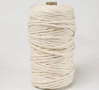 

Wholesale 3mm 4mm 5mm natural single twisted cotton rope macrame cord for wall hanging