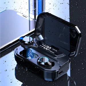 Mini Dual V5.0 Wireless Earphones Bluetooth Earphones 3D Stereo Sound Earbuds With Dual Microphone And 3300mAh Charging Box