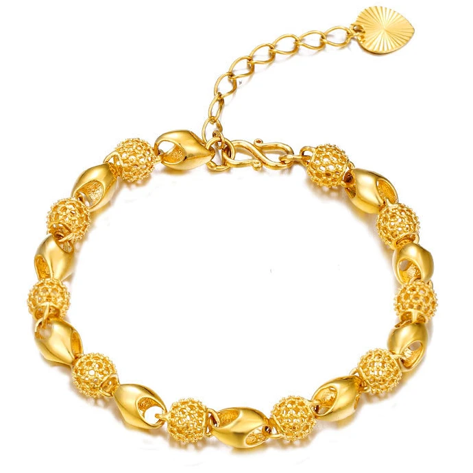

AL0003 xuping 24k color hollow out women bracelet jewelry, ball style custom bracelet, 24k gold color