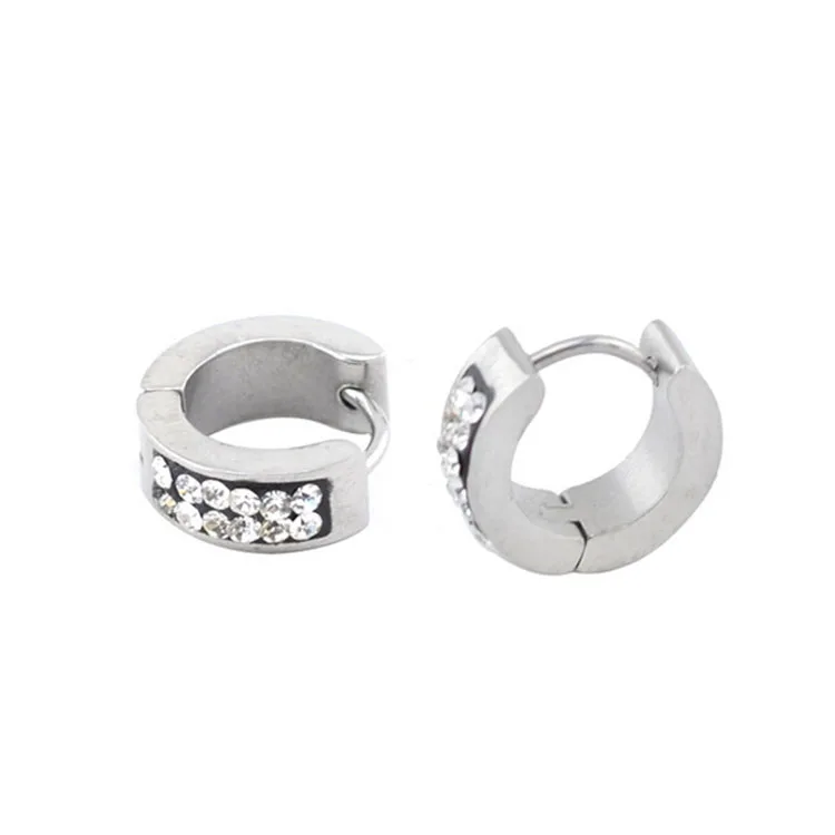 

Ladies Earrings Designs Pictures Earring, Mens Polished Surgical Stainless Steel Jewelry, Bling Crystal Huggie Hoop Earring, Color as the pictures or up to you