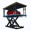 Inground double deck scissor car lift platform for home garage