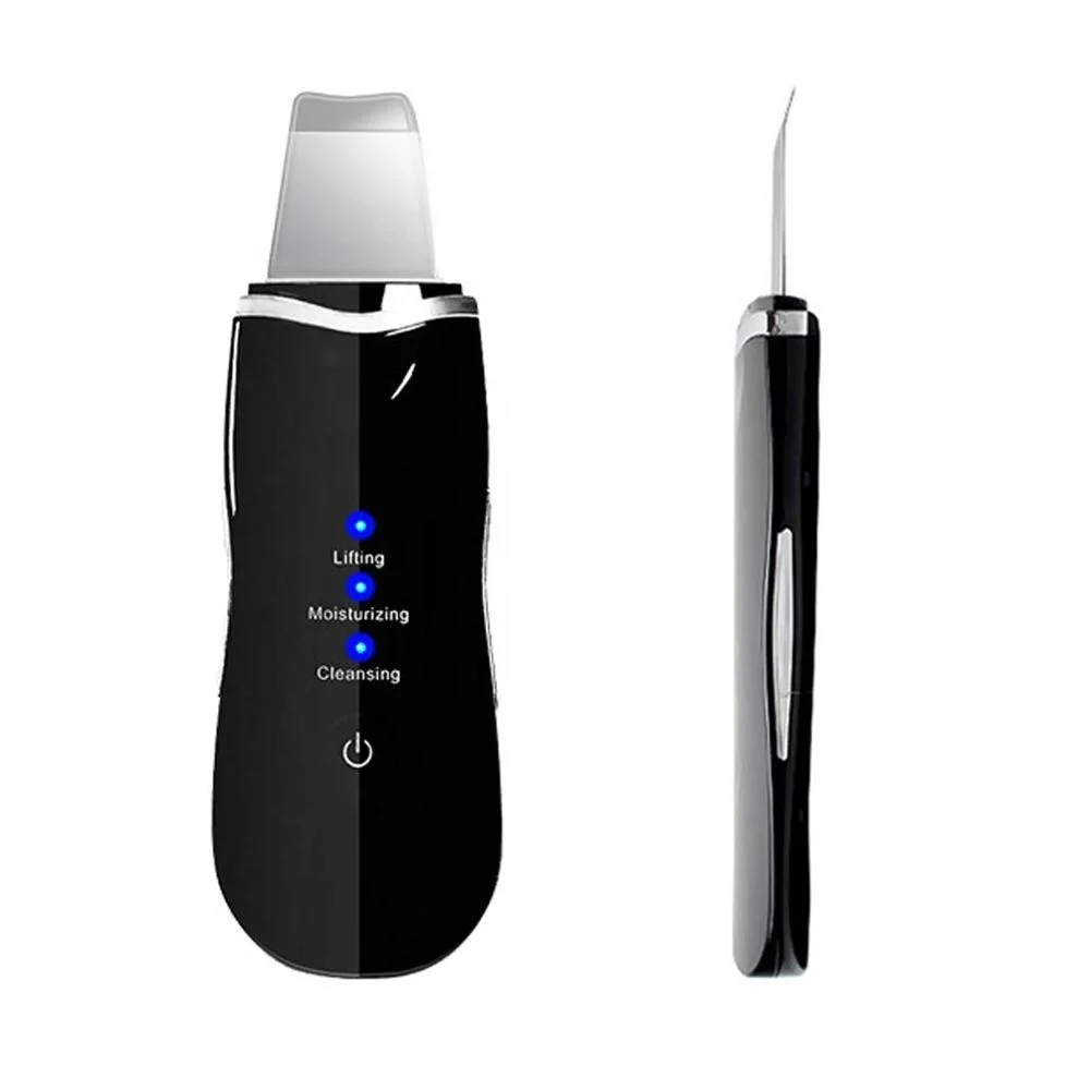 

Ultrasonic scrubber scrubber multifunction facial machine portable skin, White&black