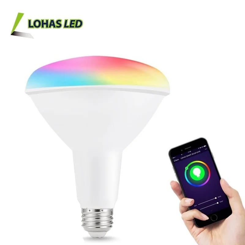 BR40 15W 1450ML Wifi Smart Led Bulb Compatible with Tuya App/ Google Home/ Siri/ Amazon Alexa