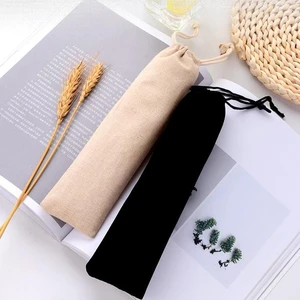 Image of Portable Stainless Steel Storage Straw bag Reusable Straw Pouch Picnic Camping Chopsticks Spoon Tableware Bag