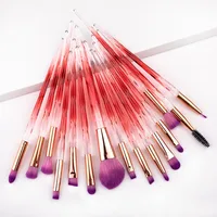 

15pcs Rainbow Makeup Brushes Tool Cosmetic Brush Set Rhinestone Powder Eyeshadow Concealer Facial Foundation Brush Kit
