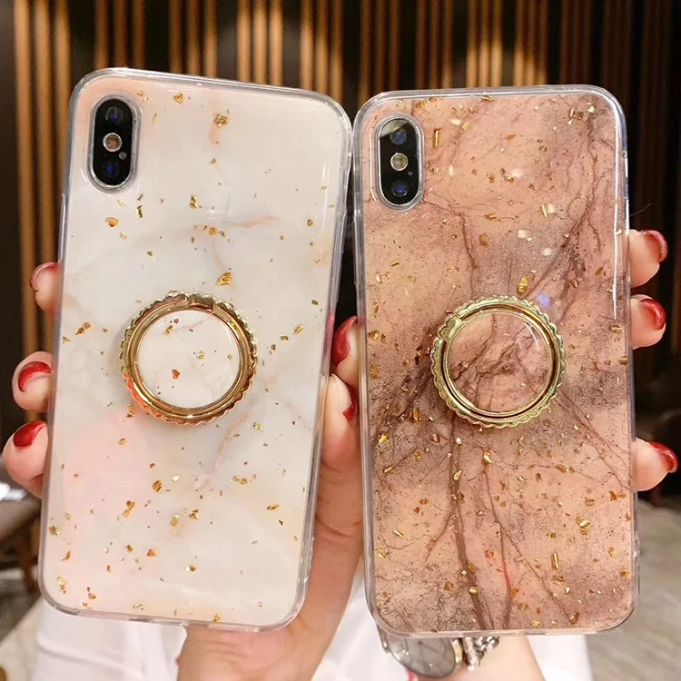 

Luxury Bling Gold Foil Marble Phone Case For iPhone X XS Max XR