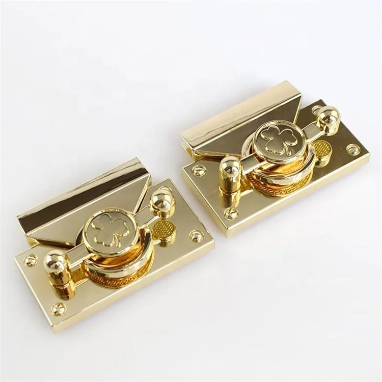 

Meetee KY345 Fashion Light Gold Women Bag Alloy Buckle Handbag Lock Snap Bag Clasp Lock