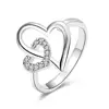 Hot selling Love Heart Wedding Dish Sterling Silver Ring