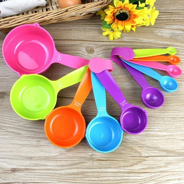 

Super-Useful Colorful 5PCS Kitchen Tools Measuring Spoons Measuring Cups Spoon Cup Baking Utensil Set Kit Measuring Tools, Customized