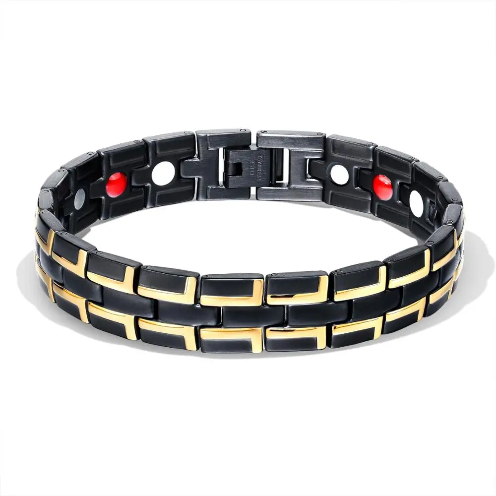 

Bio energy health titanium steel blood pressure japanese magnetic bracelet, Gun-ip color;gold;rose gold;steel