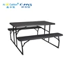 Woodgrain Outdoor Foldable Picnic Table Garden Plastic Folding Table Set