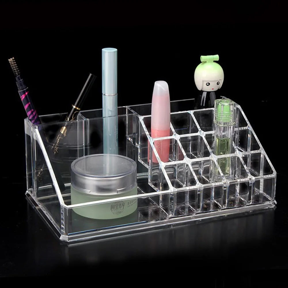 

Factory Direct Acrylic Holder Permanent Makeup Display Shelf 16 Storage Box For Tattoo Ink, Transparent