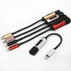 Multi Function 2 in 1 USB Cable Built-in Wire Control Function Audio Adapter Connector for iPhone