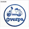 Best selling iron on embroidery vespa motor club patch