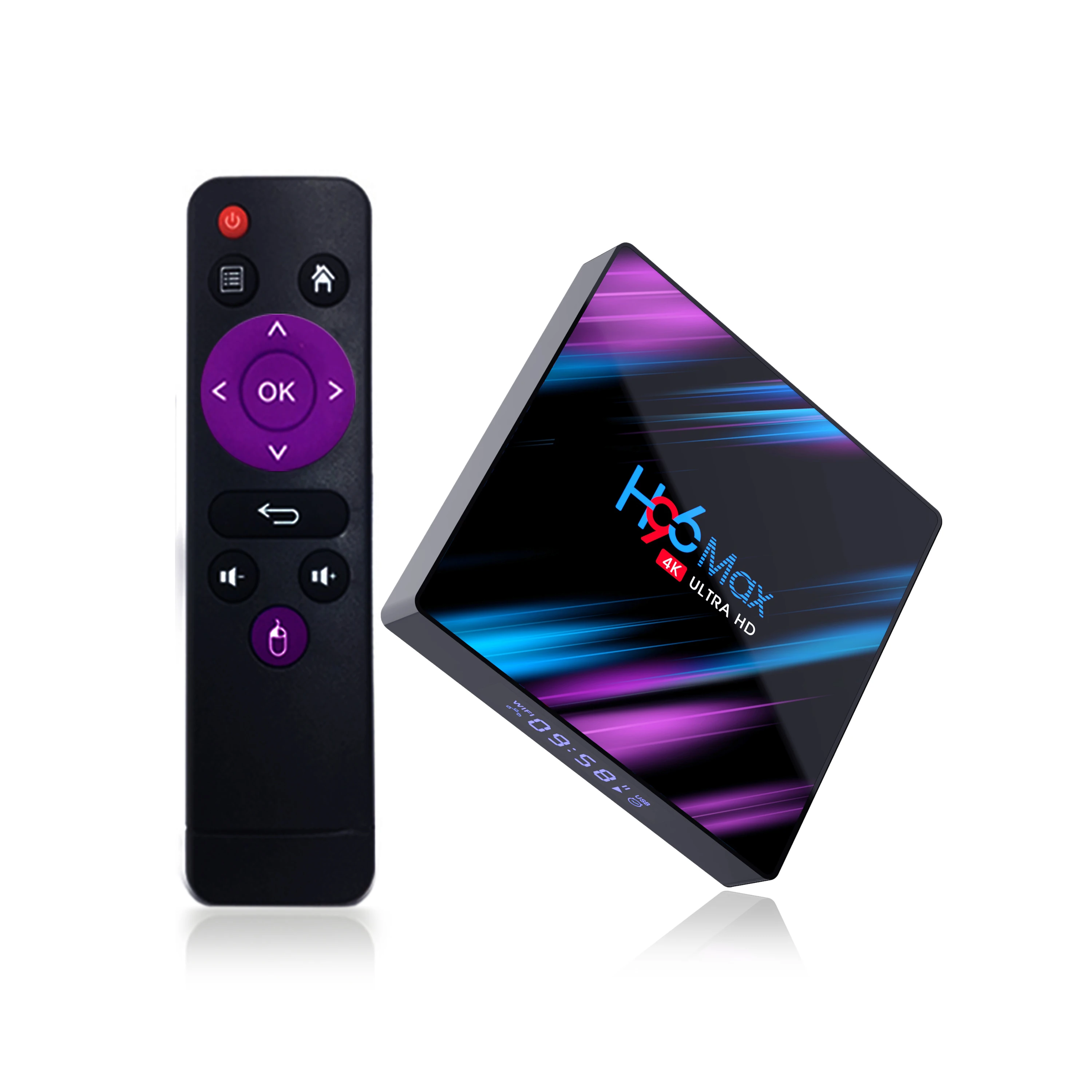 

Clytte H96 MAX 3318 chips with android 9.0 2/4GB with 16/32/64GB dual wifi ott tv box 2.4G/5G USB3.0 Google play Bluetooth 4.0